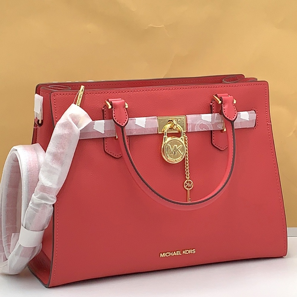 MICHAEL KORS HAMILTON MEDIUM SATCHEL COLOR: LIGHT BERRY SHERBET NWT - Picture 5 of 14